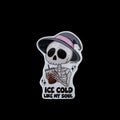 Ice Cold Coffee Lover Skeleton Sticker