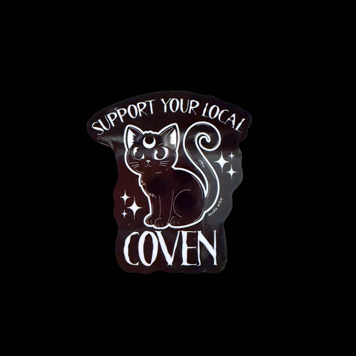 Support Your Local Coven Cat Sticker