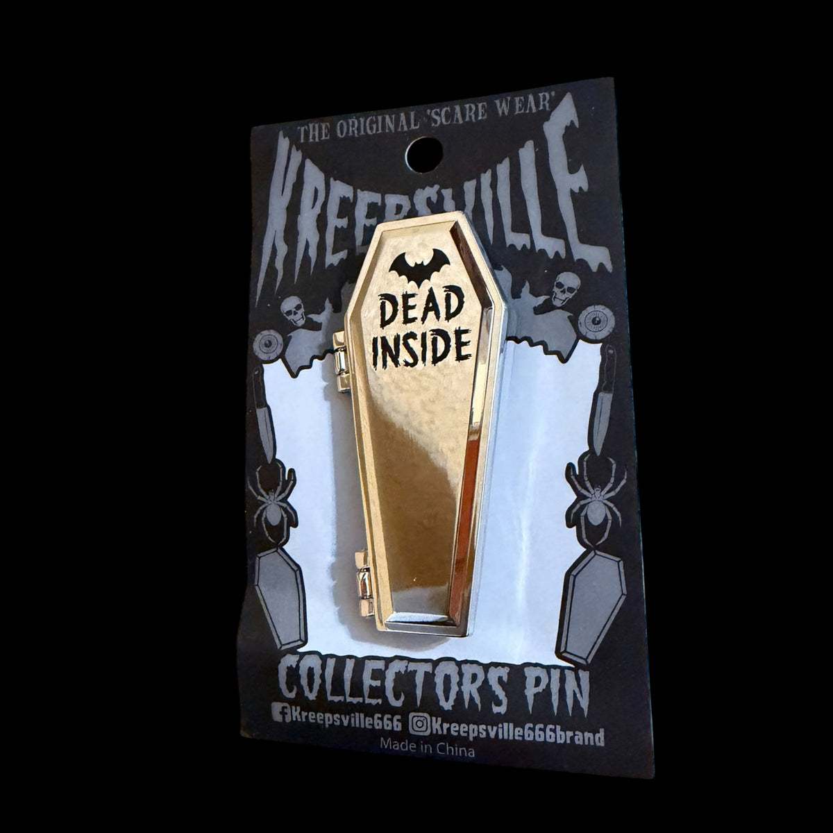 Dead Inside Open Coffin Enamel Pin
