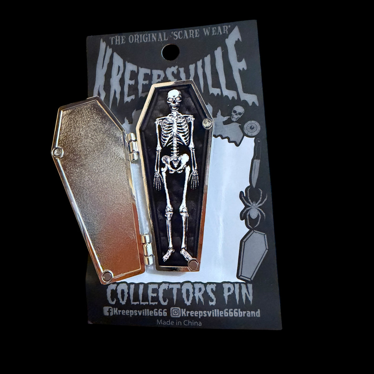 Dead Inside Open Coffin Enamel Pin