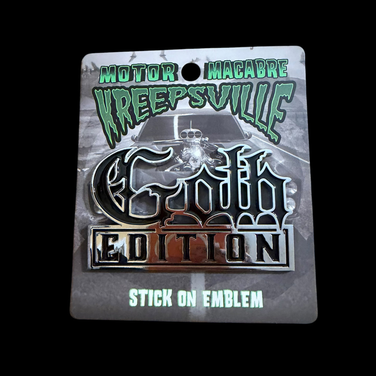 Goth Edition Chrome Stick On Emblem